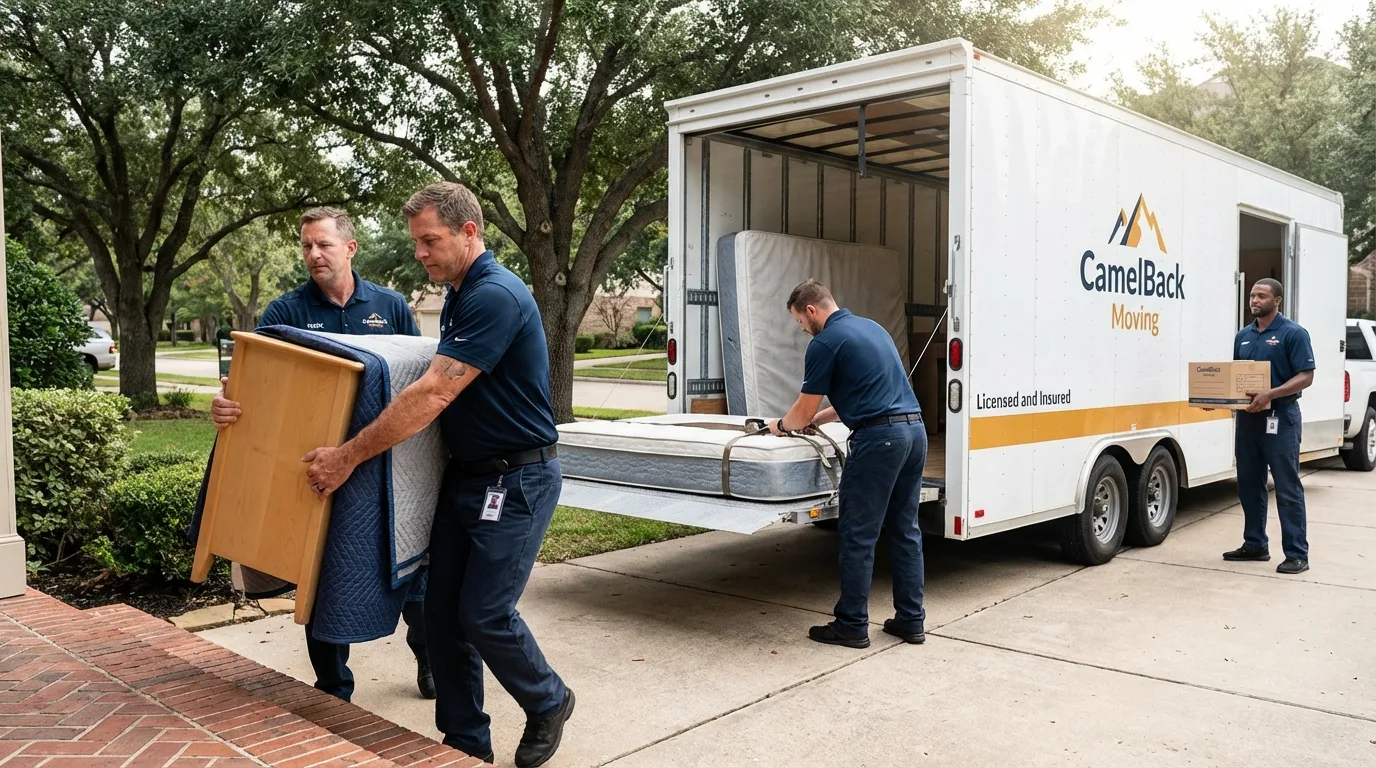 Crew loading residential truck for cross-state move from Lovejoy, GA