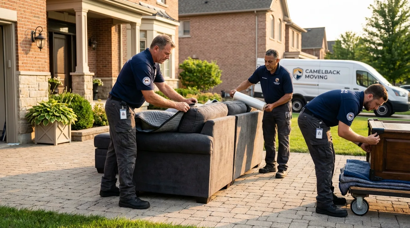 Large estate moving crew wrapping furniture in Lovejoy, GA